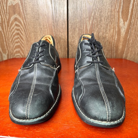 Johnston & Murphy Black Leather Lace Up Oxford Dress Shoes Men 9.5 M Brazil Made - Picture 4 of 9